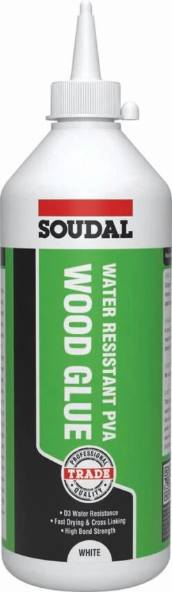 Soudal D3 Water Resistant Wood Adhesive White 1 Litre (117245)