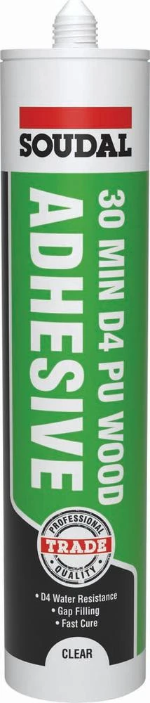 Soudal 30-Minute D4 Wood Adhesive Gel Clear 290ml (134050)