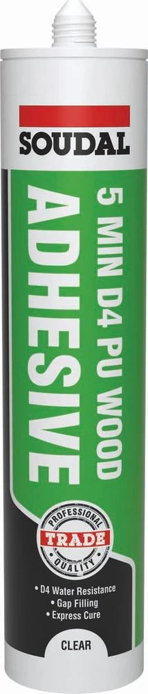 Soudal 5-Minute D4 Wood Adhesive Gel Clear 290ml (134051)