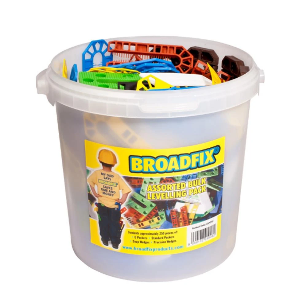 Broadfix Mixed Assorted Levelling Tubs (150 Pack) (BAL150) Broadfix Mixed Assorted Levelling Tubs (150 Pack) (BAL150) -Howarth Timber Shop
