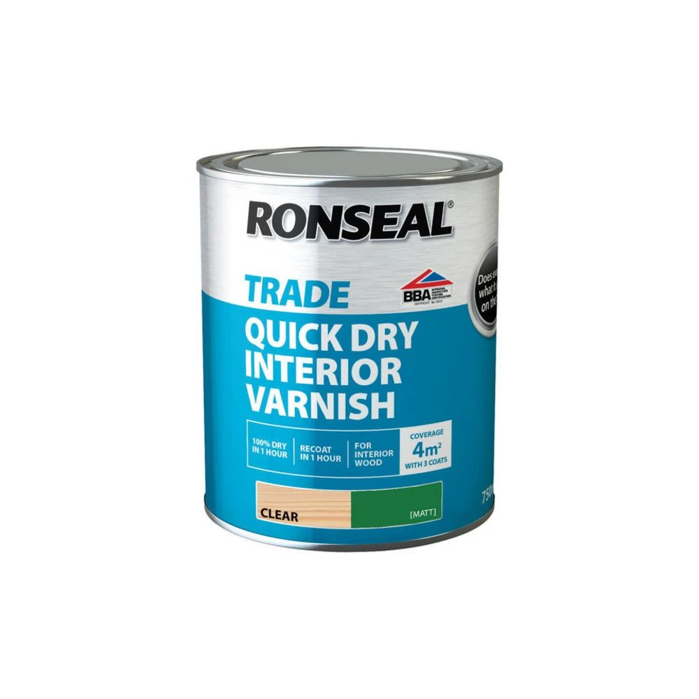 Ronseal Trade Quick Drying Interior Varnish Clear Matt 750ml (38554) Ronseal Trade Quick Drying Interior Varnish Clear Matt 750ml (38554) -Howarth Timber Shop 38554.jpg 39914.1757470683