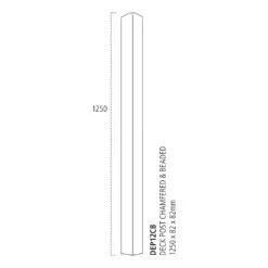 Cheshire Moulding Pine Chamfered & Beaded Deck Newel Post UC3u Treated 1250 X 83 X 83mm (DEP12CB) -Howarth Timber Shop DEP12CB TECH.jpg 09606.1755754132