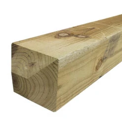 Incised Fencing Post UC4 Treated Green Sawn Diamond Top (4 Way) FSC 150 X 150 X 2400mm