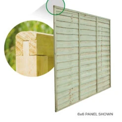 Grange Superior Lap Pressure Treated (3ft) Fence Panel Green PEFC 1828 X 900 X 40mm (GSLG3) 2 Grange Superior Lap Pressure Treated (3ft) Fence Panel Green PEFC 1828 X 900 X 40mm (GSLG3) -Howarth Timber Shop LapSideGreen6x6.jpg 97026.1755761110
