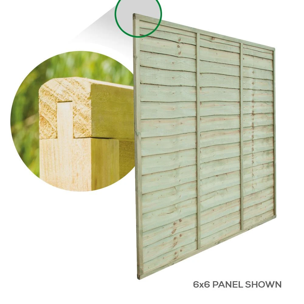 Grange Superior Lap Pressure Treated (3ft) Fence Panel Green PEFC 1828 x 900 x 40mm (GSLG3) Grange Superior Lap Pressure Treated (3ft) Fence Panel Green PEFC 1828 X 900 X 40mm (GSLG3) -Howarth Timber Shop