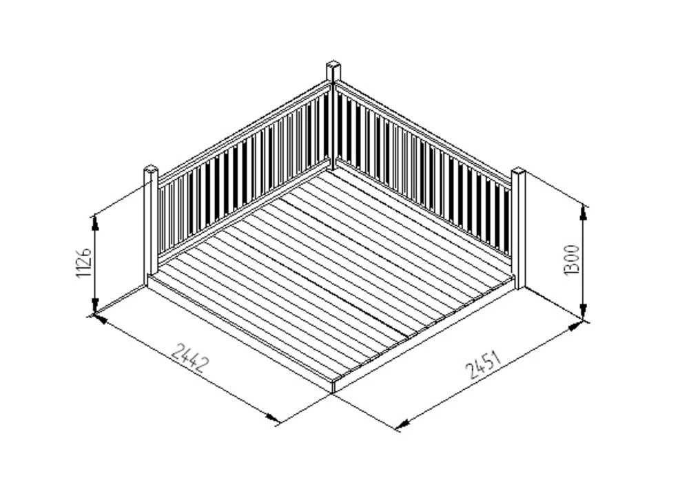 Forest Garden Patio Decking Kit Pressure Treated PEFC 1300 x 2440 x 2500mm Forest Garden Patio Decking Kit Pressure Treated PEFC 1300 X 2440 X 2500mm -Howarth Timber Shop PAT88V3 6.jpg 73766.1755742679