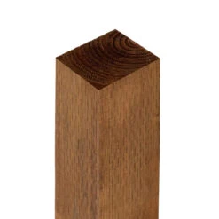 Forest Garden Incised Fence Post Brown 100 X 100 X 2100mm (5 Pack) (7ft)