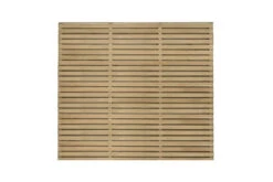 Forest Garden Fence Panel Contemporary Double Slatted Pressure Treated Panel 1800 X 1500mm (4 Pack)